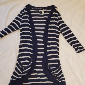 Navy/white cardigan